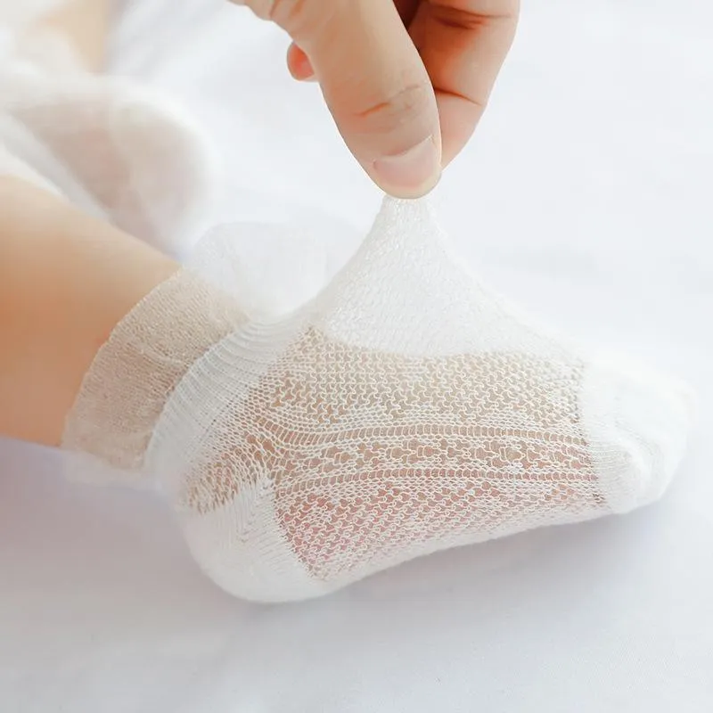 2 Pairs Of Summer Mesh Ultra-thin Ice Silk Hollow Baby Socks Children's Clothing