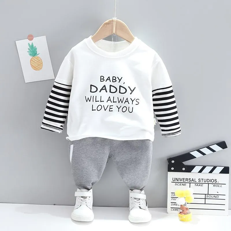 2-piece Letter Pattern T-shirt & Pants for Toddler Boy Children's Clothing