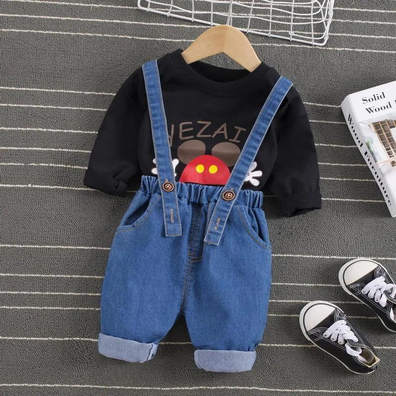 2-piece Sweatshirt & Bib Pants for Toddler Boy Children's Clothing