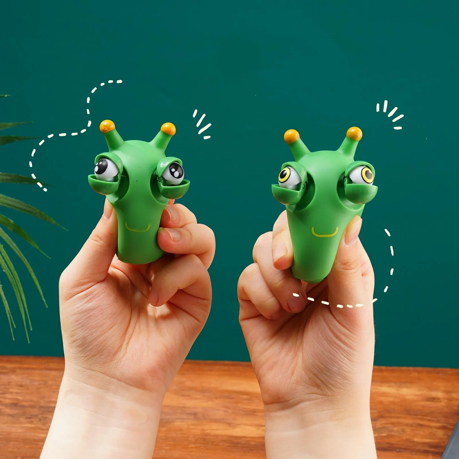 2pcs Funny Eyeball Popping Squeeze Toy Grass Worm Pinch Squishy Fidget Toy Antistress Eye Bouncing For Kids Adult Stress Relief