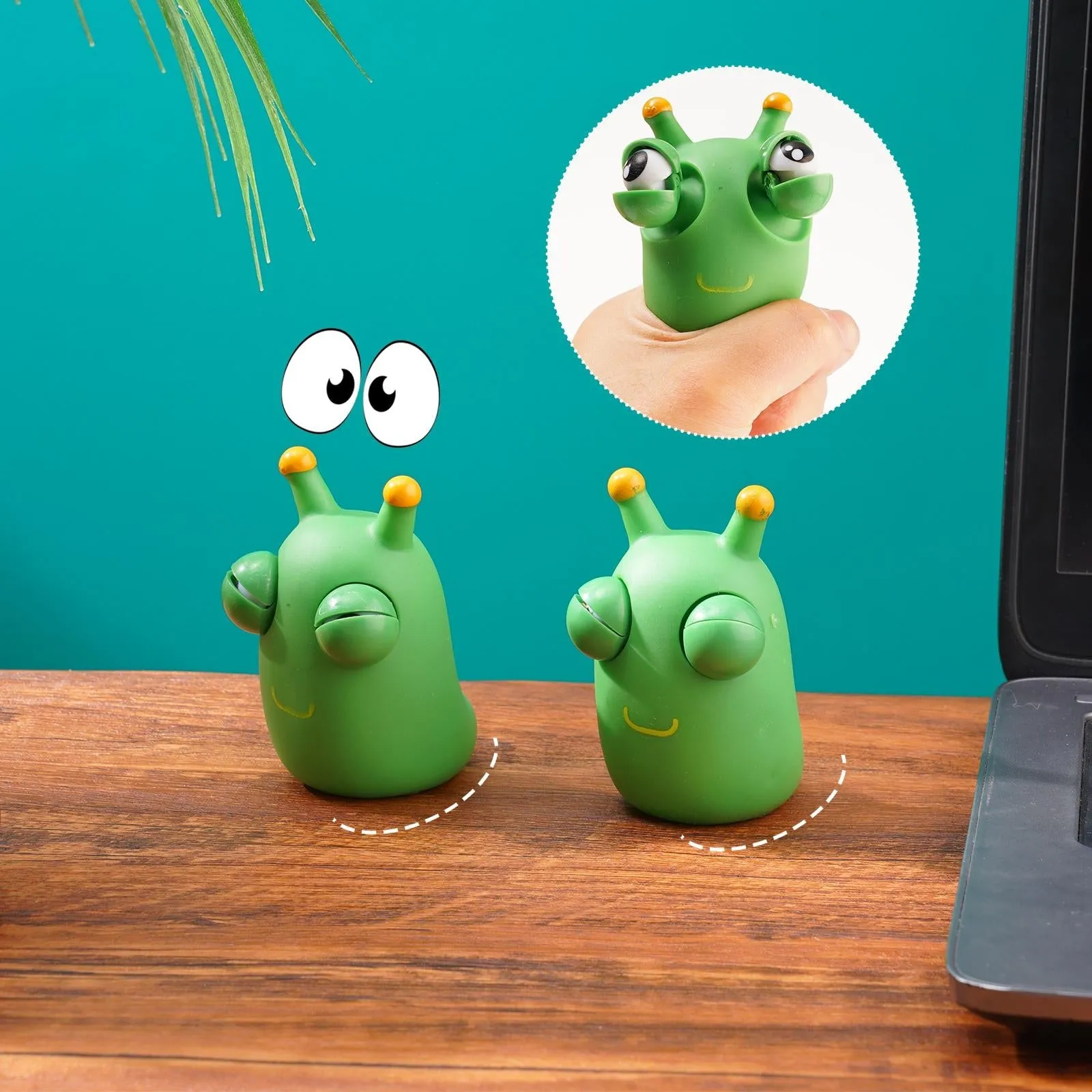 2pcs Funny Eyeball Popping Squeeze Toy Grass Worm Pinch Squishy Fidget Toy Antistress Eye Bouncing For Kids Adult Stress Relief