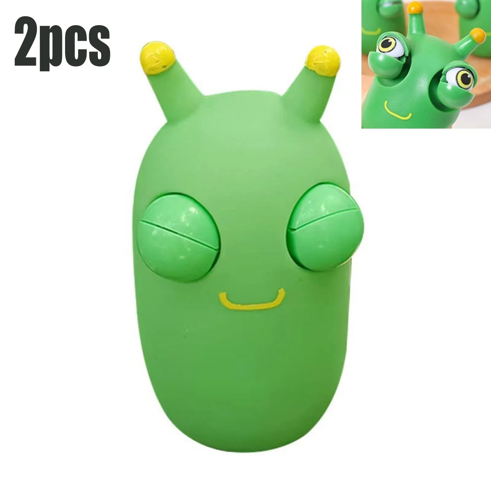 2pcs Funny Eyeball Popping Squeeze Toy Grass Worm Pinch Squishy Fidget Toy Antistress Eye Bouncing For Kids Adult Stress Relief