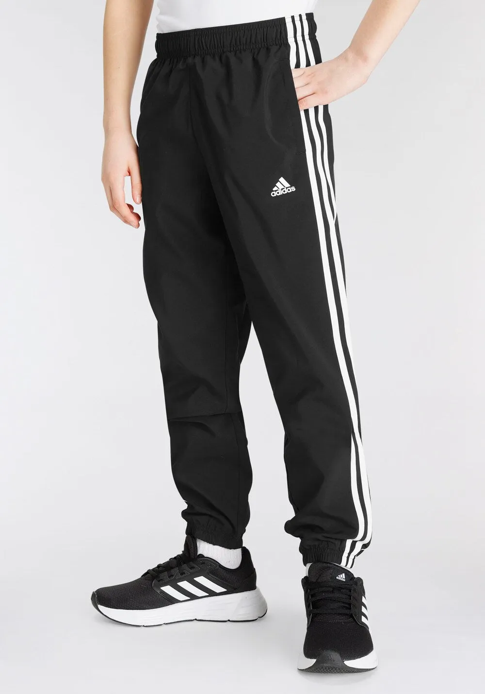 Adidas Essentials 3-Stripes Tapered Sweatpants, Black