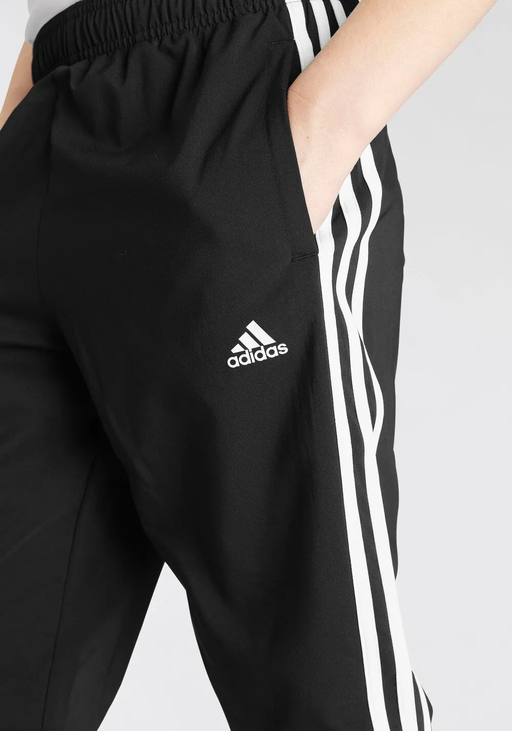 Adidas Essentials 3-Stripes Tapered Sweatpants, Black