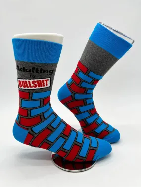 Adulting is BS  Men's Novelty Crew Socks