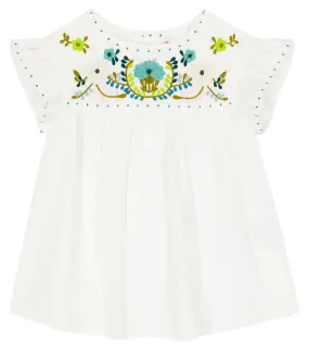 Althea Bonpoint Embroidered Cotton Top, White