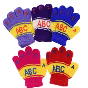 Assorted Colour Children's Alphabet Gloves