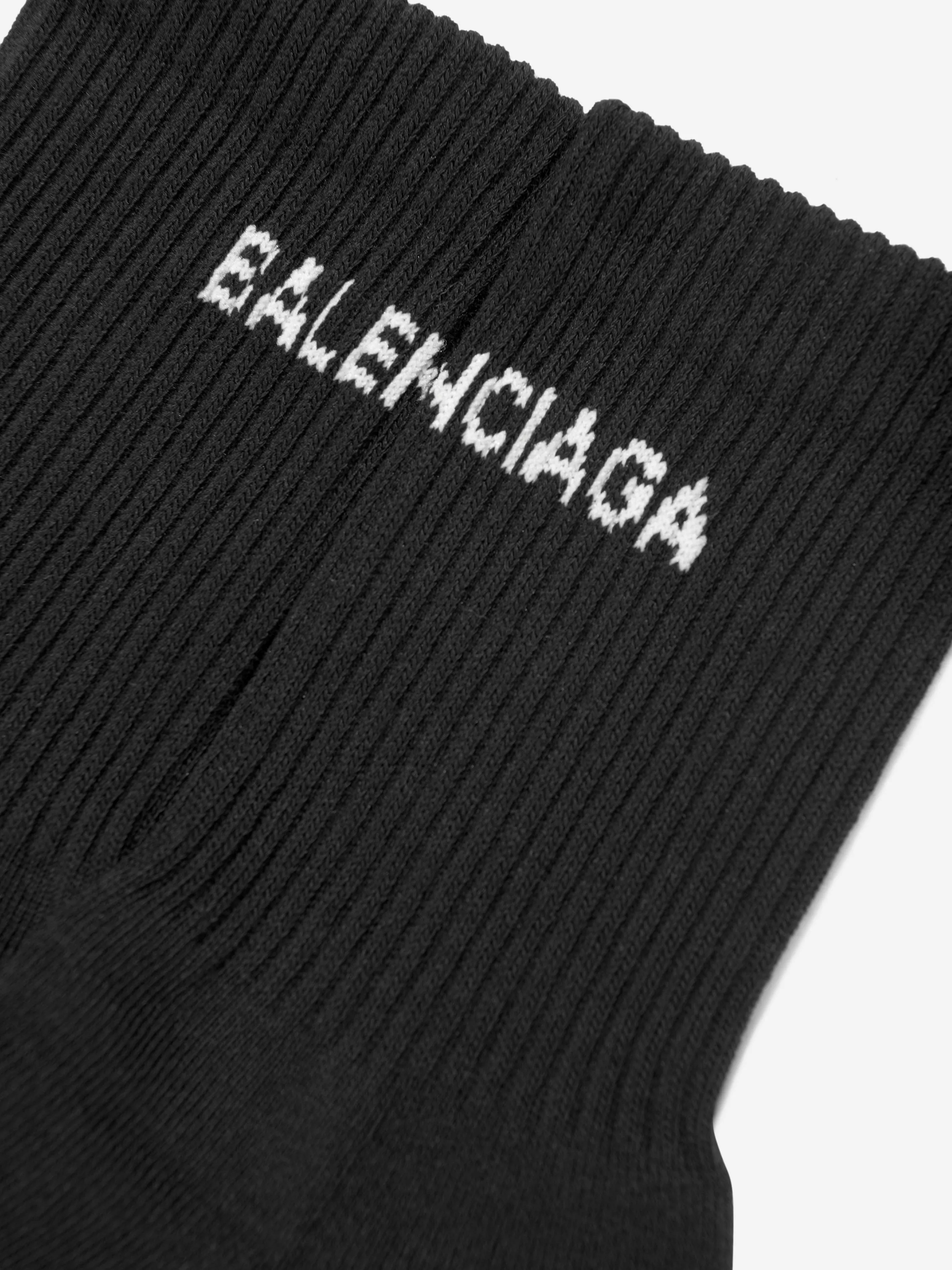 Balenciaga Kids Tennis Socks in Black