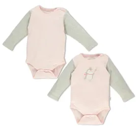 Bebetto Long Sleeve Bodysuits Penguin Pink 2-Pack (12-36mths)