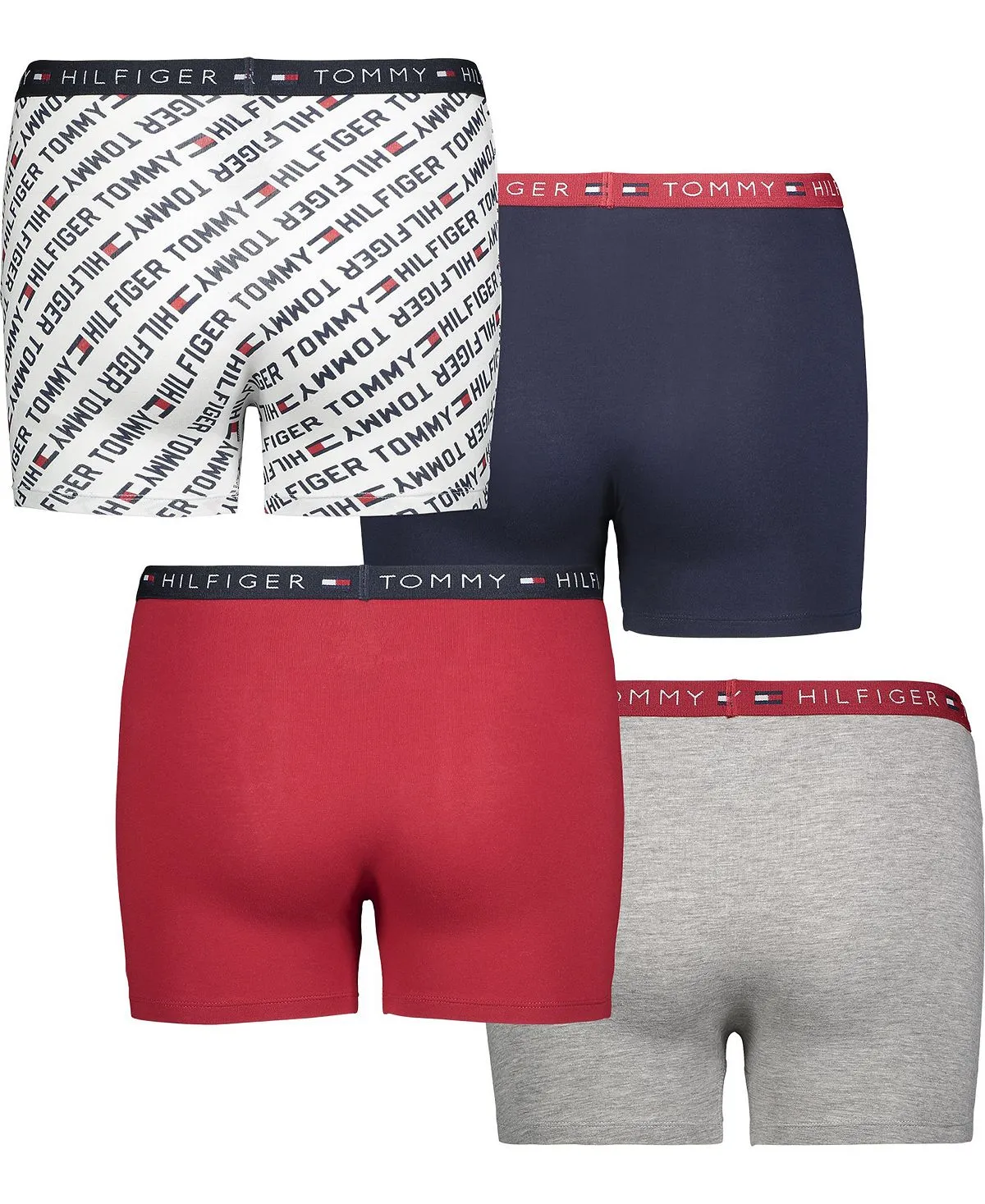 Big Boys Diagonal Print Boxer Briefs, Set of 4 Tommy Hilfiger