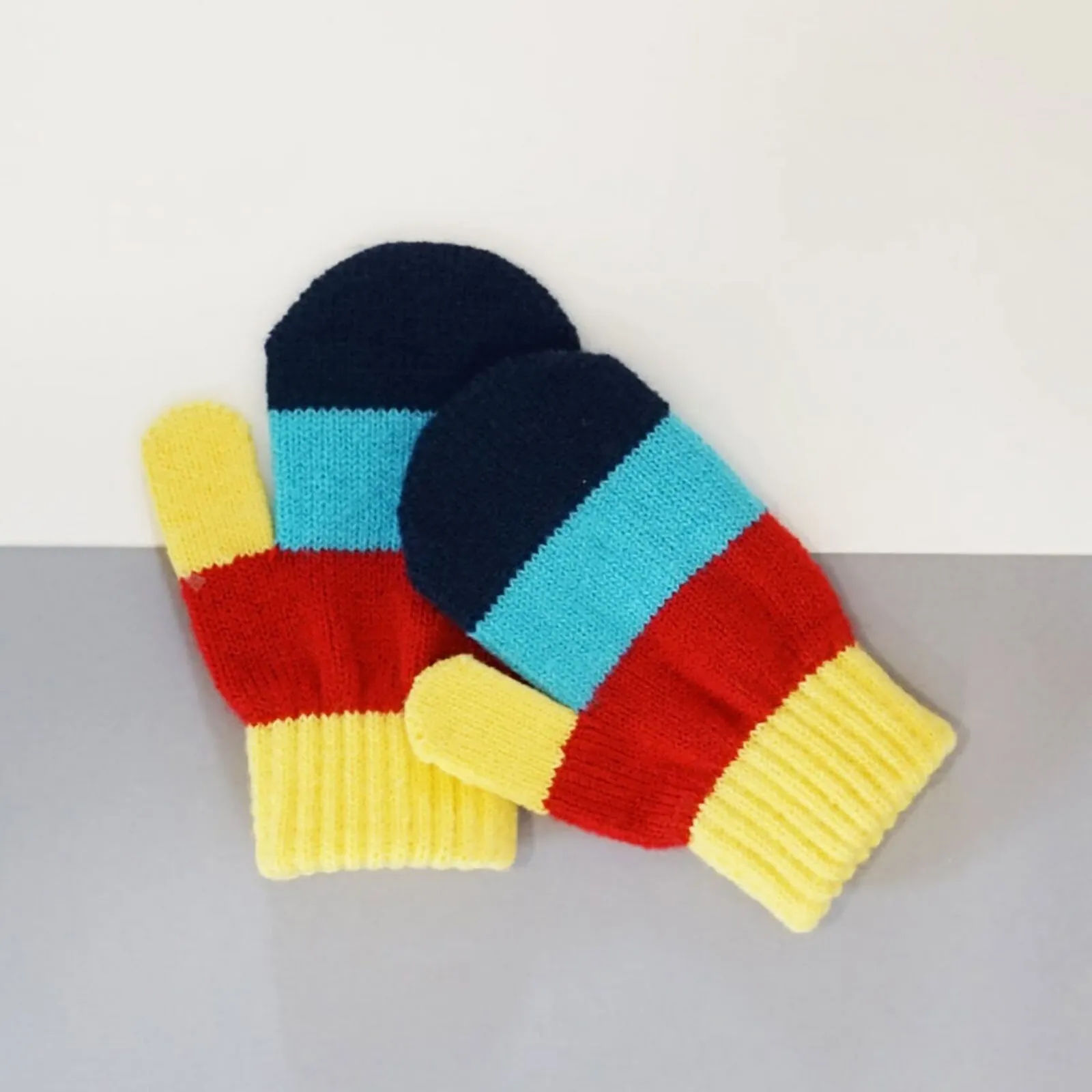 Blade & Rose Bright Striped Mittens 2-6 Years Blue/Red/Yellow