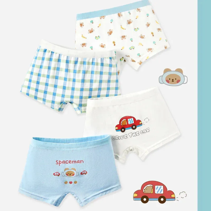 Boys Underwear Cotton Briefs 1-11Year-old Children's Boxer Kids Shorts Baby Underpants 4pcs