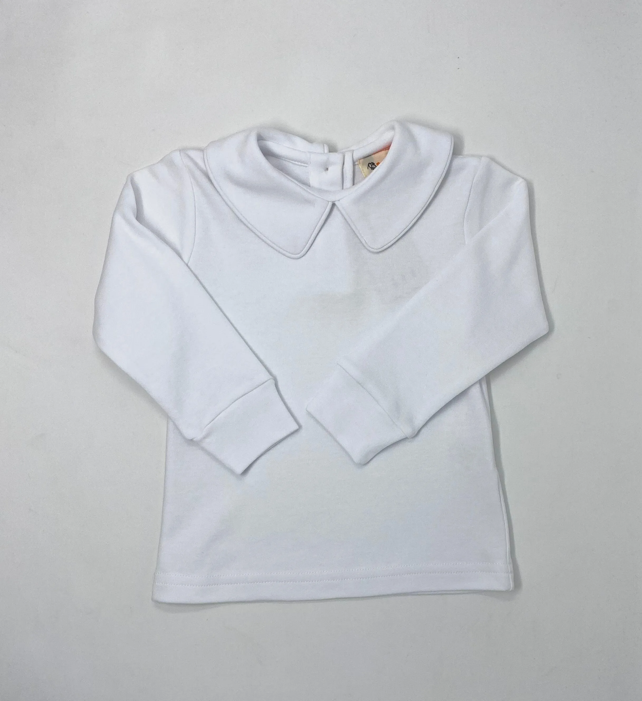 Boy's White Peter Pan Collar Blouse with Cuffs