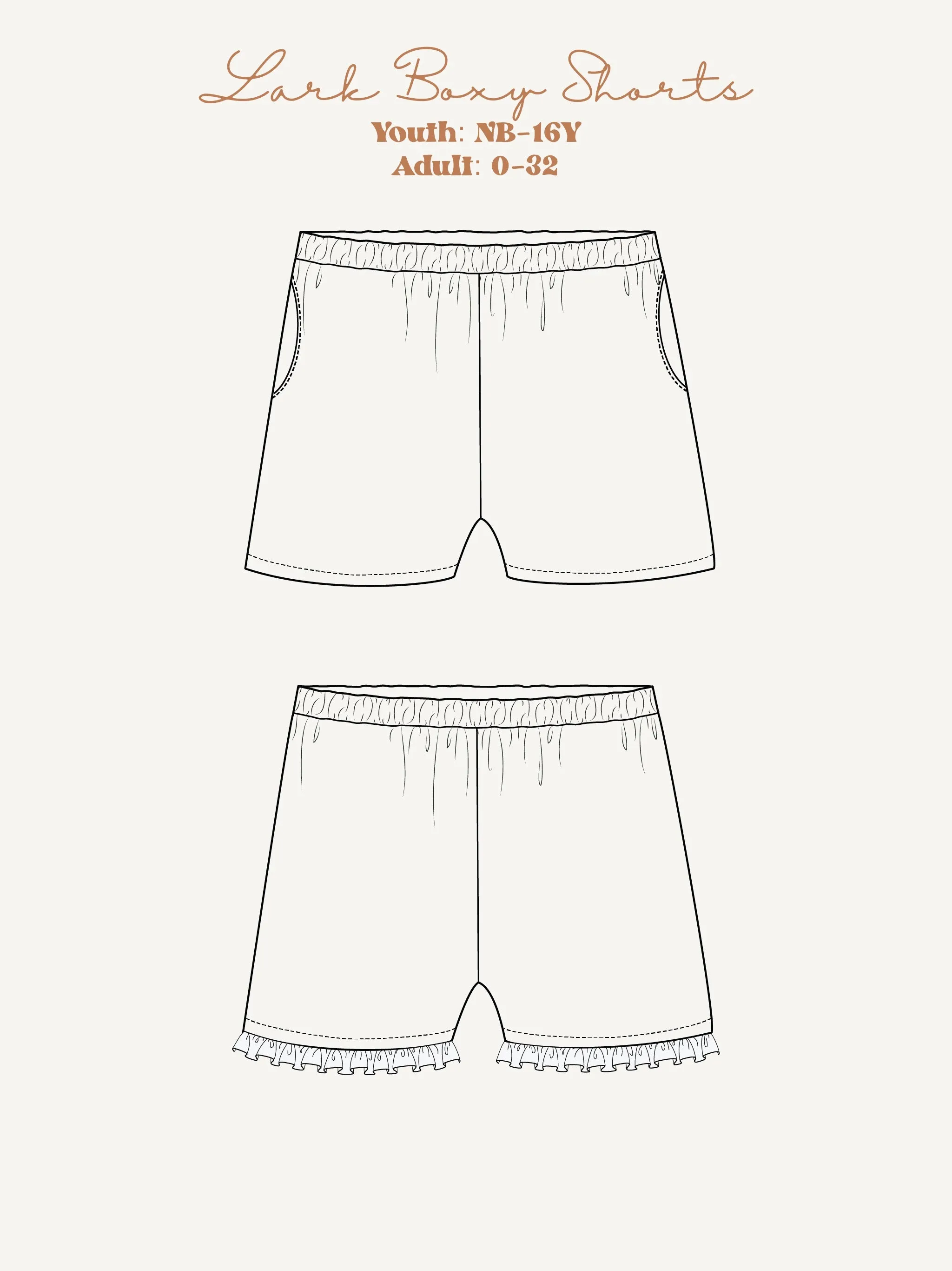 Bundle Lark Boxy Shorts Digital Sewing Pattern