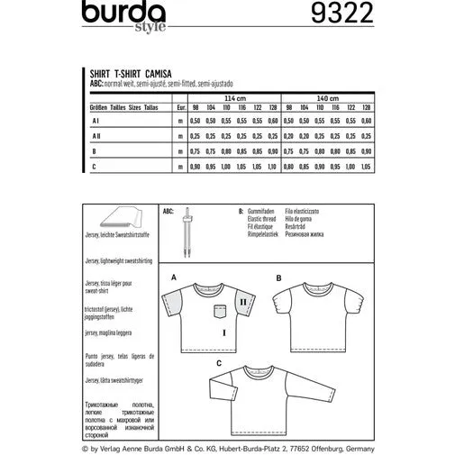 Burda Child Tops 9322