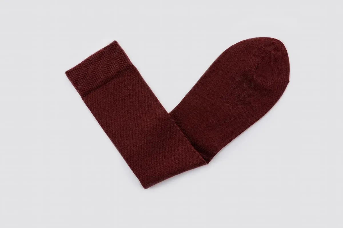 Children's Burgundy Merino Socks