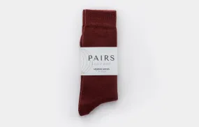 Children's Burgundy Merino Socks