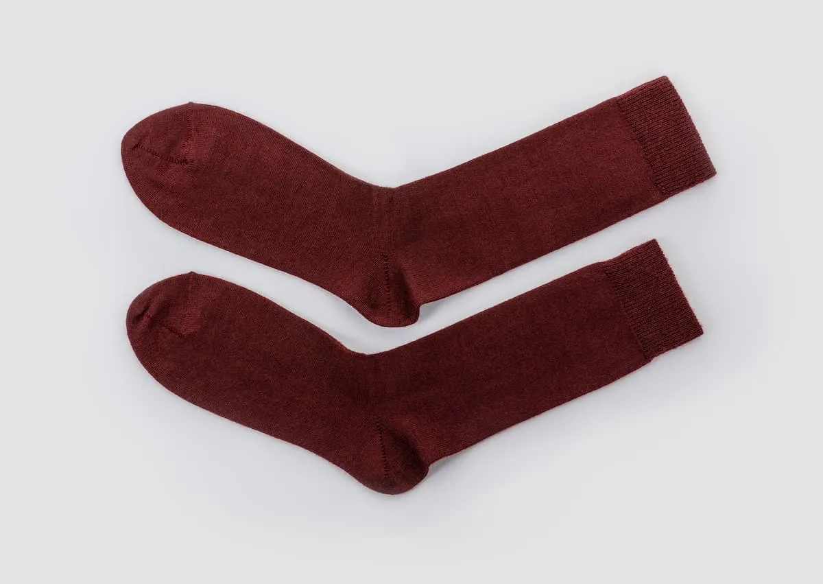 Children's Burgundy Merino Socks