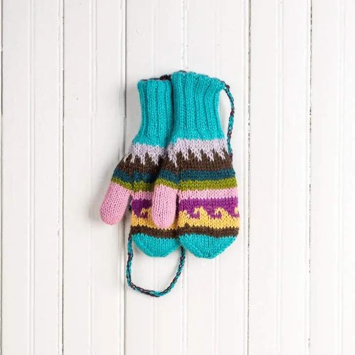 Children's Multicolor Baby Alpaca Mittens