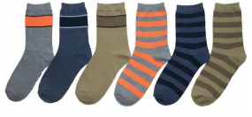 children's novelty crew socks - two-tone stripes - size 6-8 Case of 360