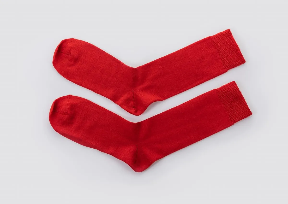 Children's Red Merino Socks