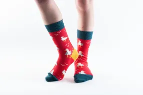 Children's Red Seagull Bamboo Socks