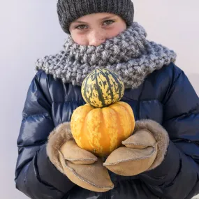 Children's Sheepskin Suede Mittens - Honey