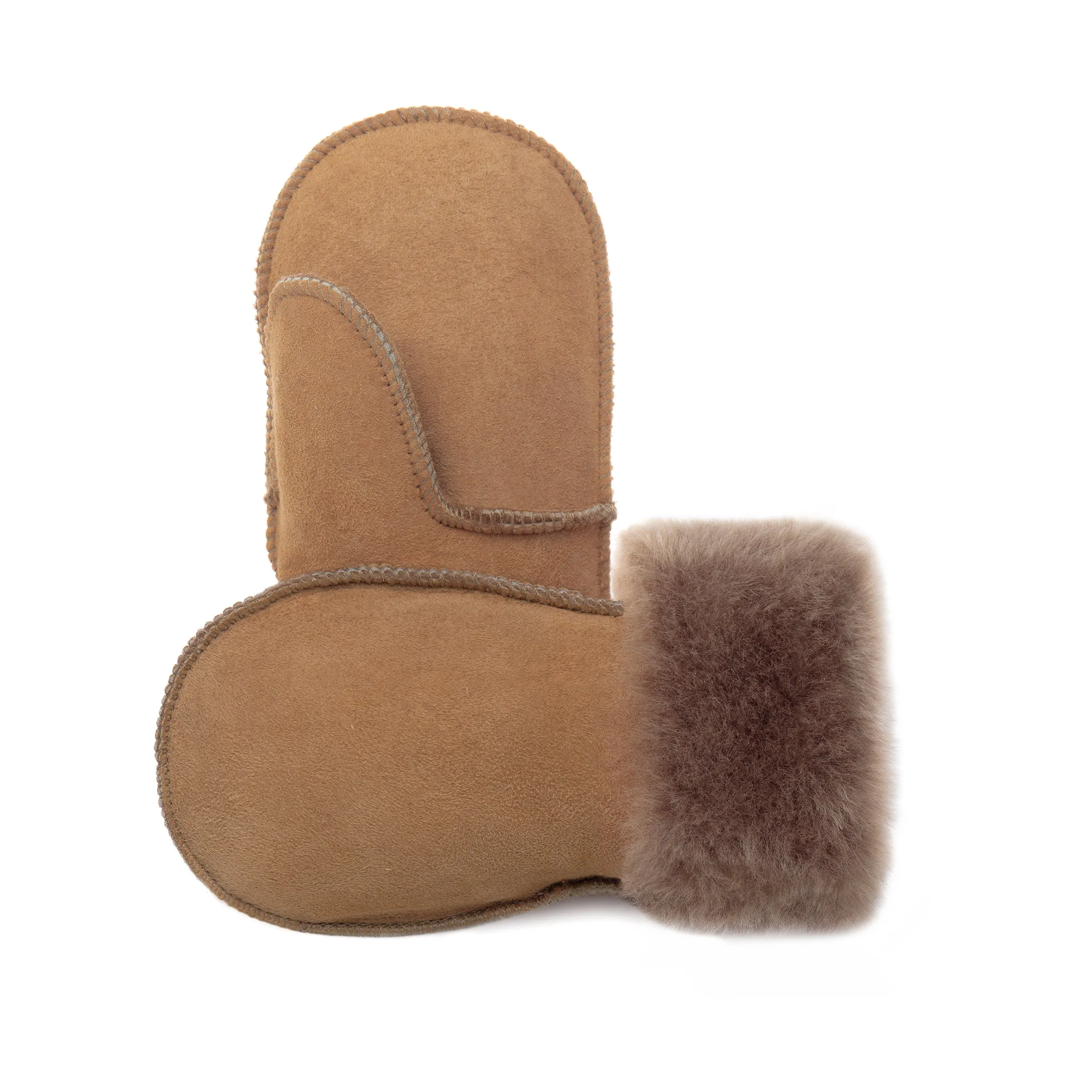 Children's Sheepskin Suede Mittens - Honey