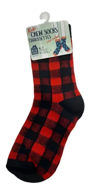 Children's Socks  Red Plad  4-7yr  so3plad002