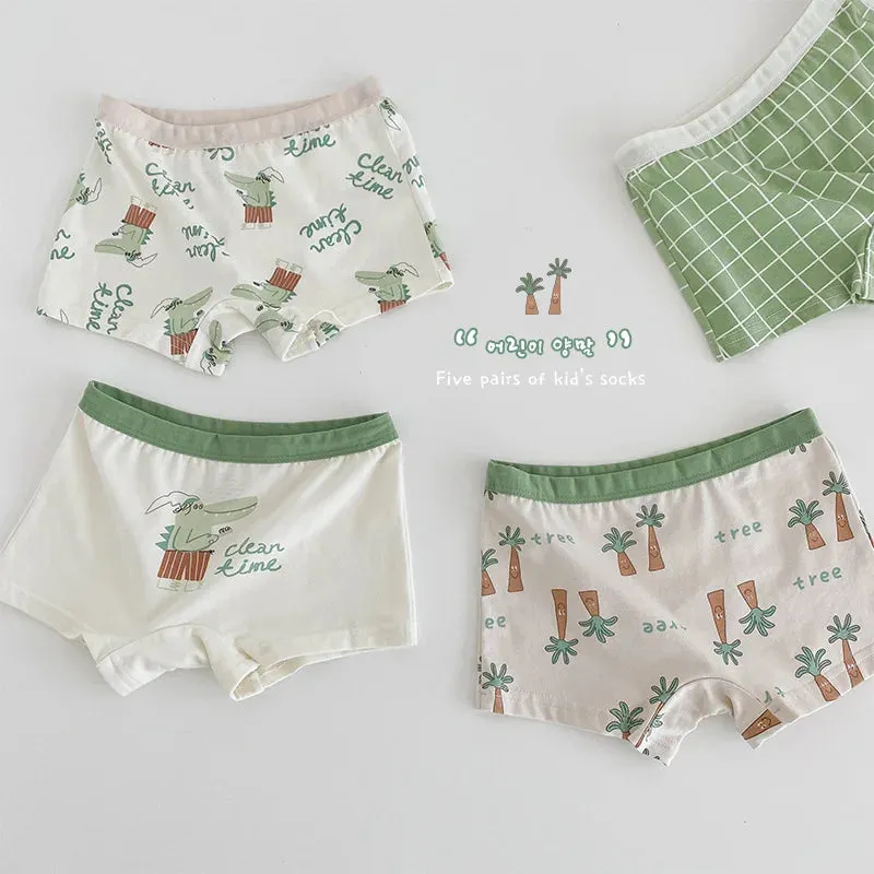 Children's Underwear Baby Panties Boys Cotton Briefs Cartoon Pattern Four Seasons Shorts Soft Ventilate Boxers Fit 2-11Y