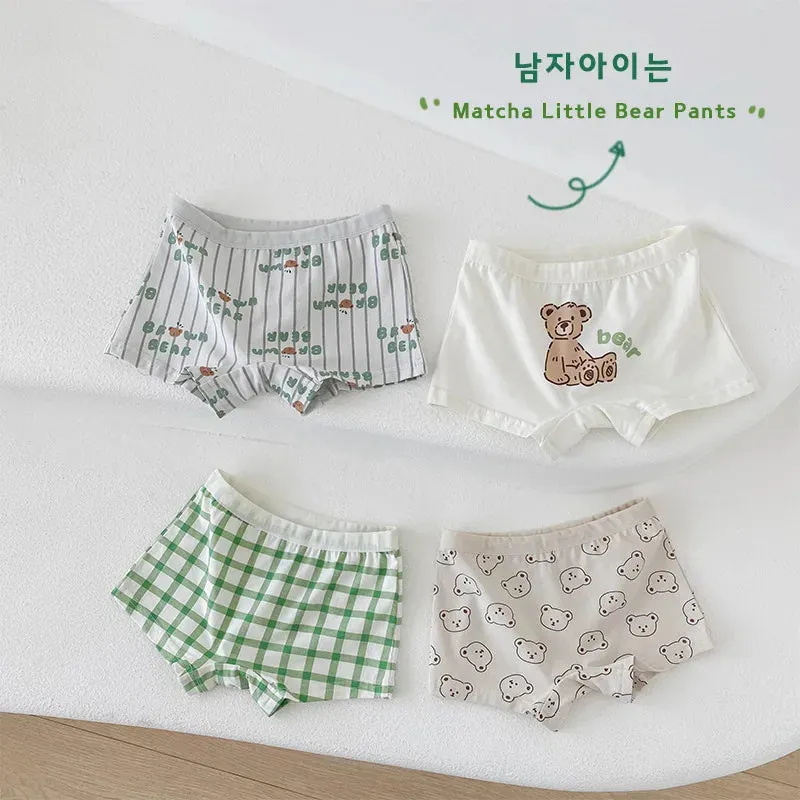 Children's Underwear Baby Panties Boys Cotton Briefs Cartoon Pattern Four Seasons Shorts Soft Ventilate Boxers Fit 2-11Y