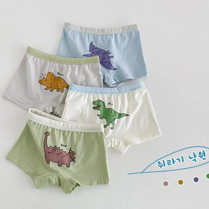 Children's Underwear Baby Panties Boys Cotton Briefs Cartoon Pattern Four Seasons Shorts Soft Ventilate Boxers Fit 2-11Y