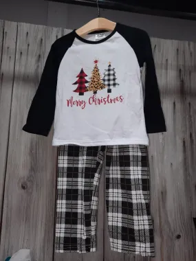 Christmas Tree B/W Plaid PJ