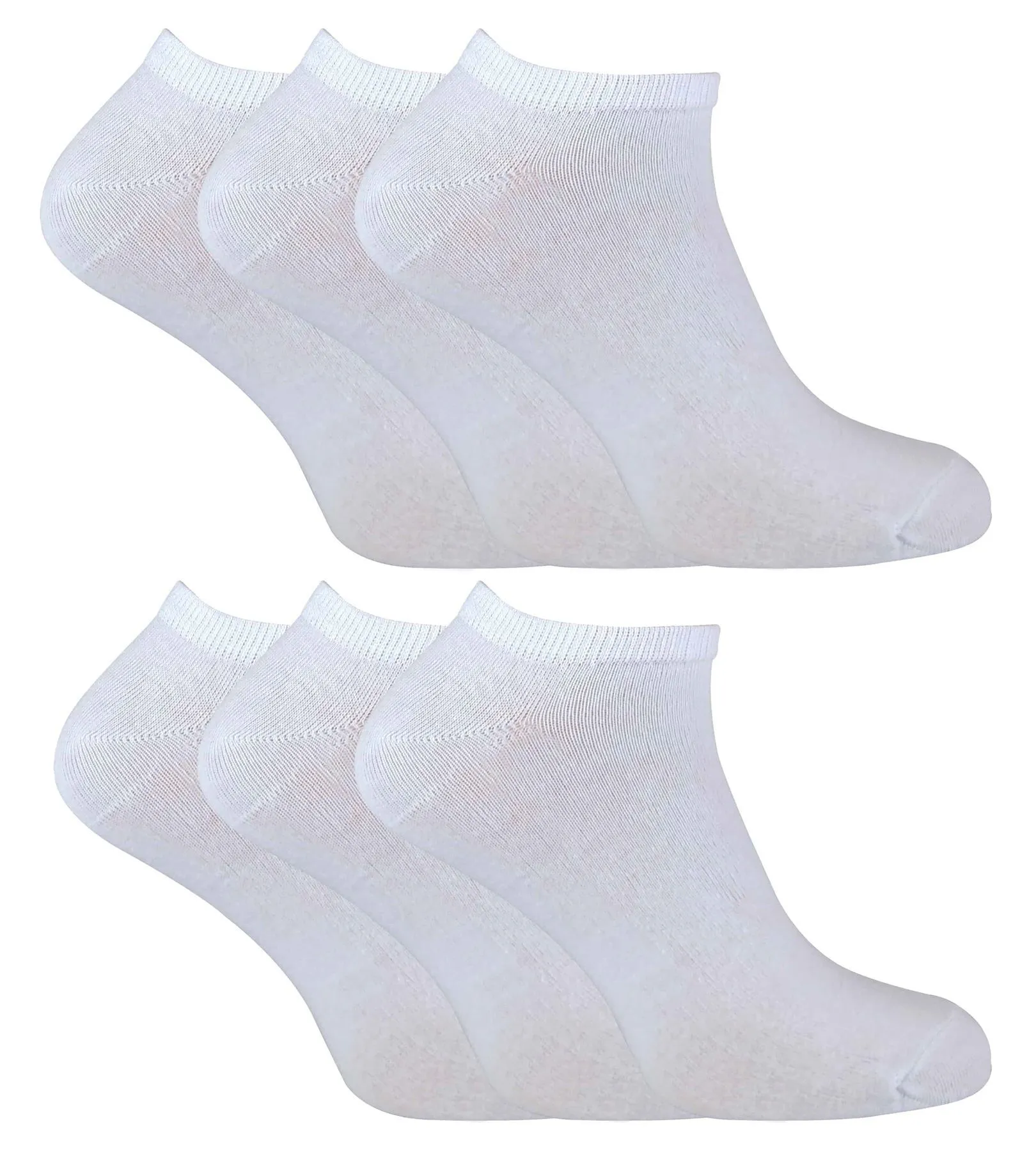 Cihat 6 Pack Children's Cotton Trainer Socks (12-3 / White)