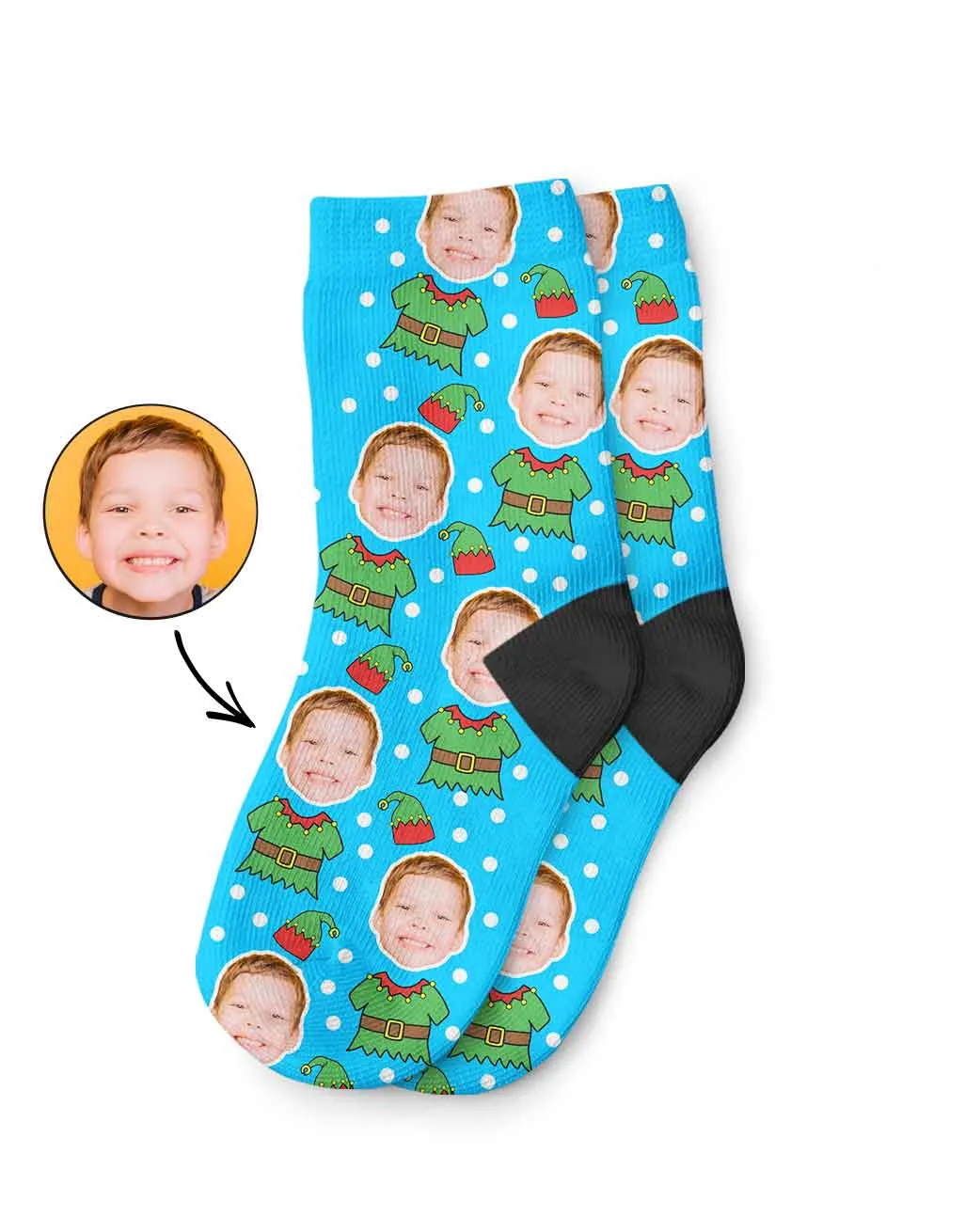 Elf Face Kids Socks