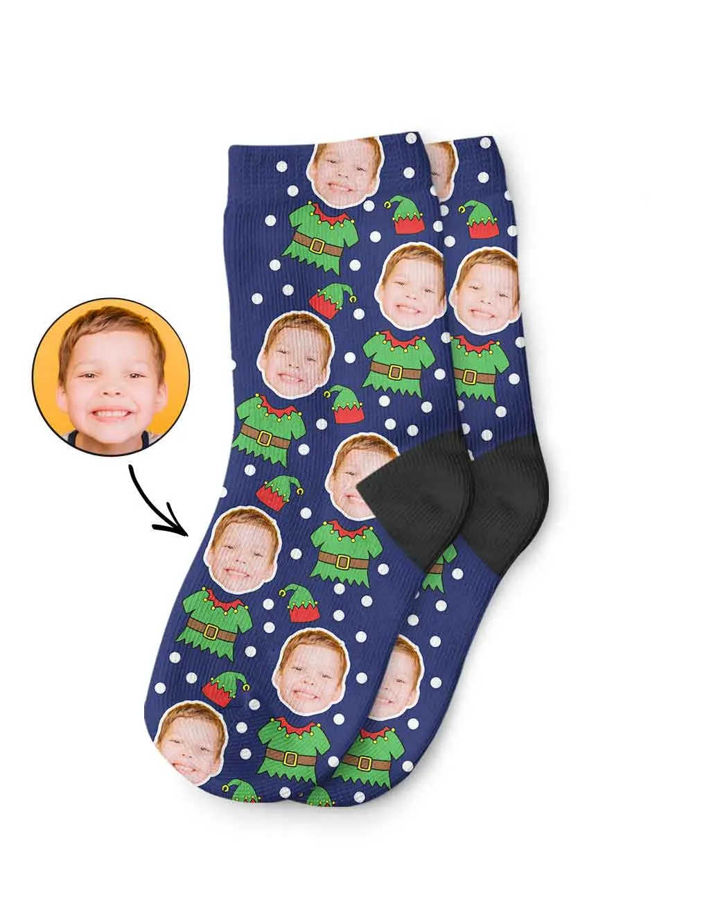 Elf Face Kids Socks