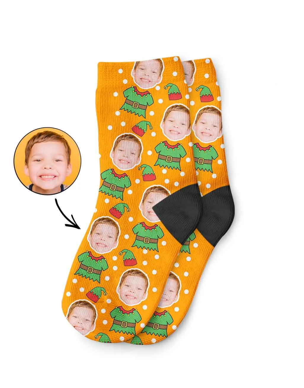 Elf Face Kids Socks