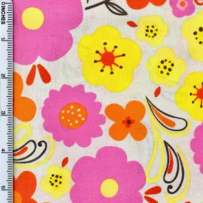 Fabric Editions Valencia Floral on Grey Cotton Prints