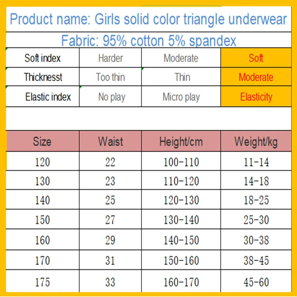 Girls Panties Kids Cotton Underwear Children's Briefs Short Solid White Color 3Pcs/lot