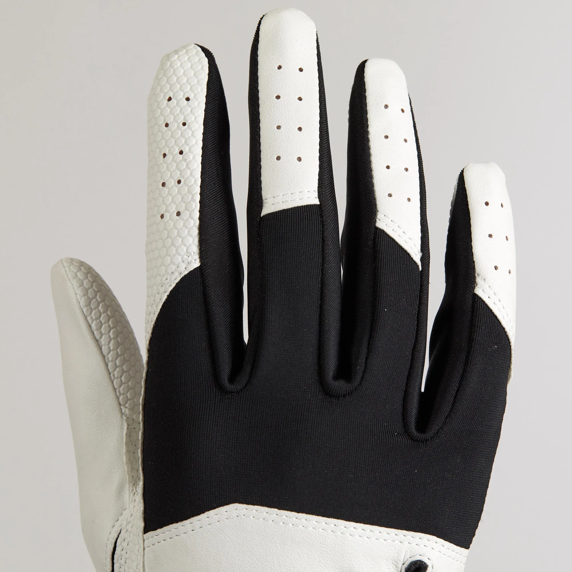 Golf glove children's left hand white INESIS, white black