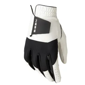 Golf glove children's left hand white INESIS, white black