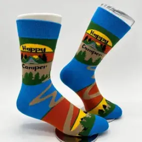 Happy Camper  Men's Novelty Crew Socks