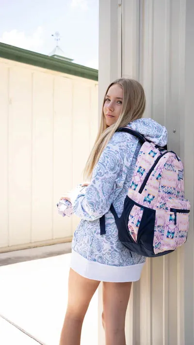 HOOey "Recess" Aztec (Pink/Navy) - Backpack