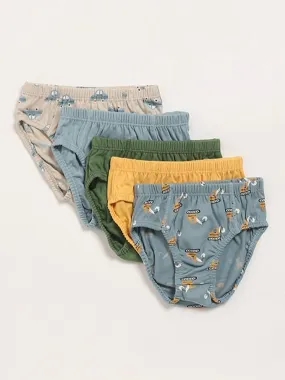 HOP Kids Multicolor Printed Briefs - Pack of 5