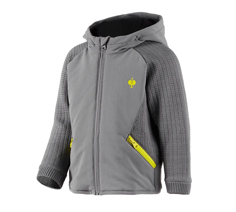 Hybrid hooded knitted jacket e.s.trail, children's