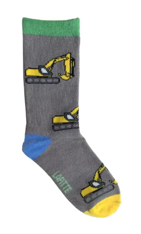 Kids Digger Truck Socks