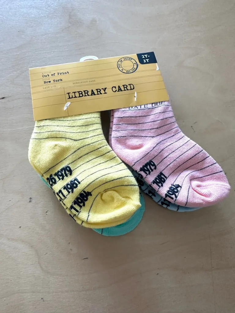 Library Card Children's Socks (4 pack)