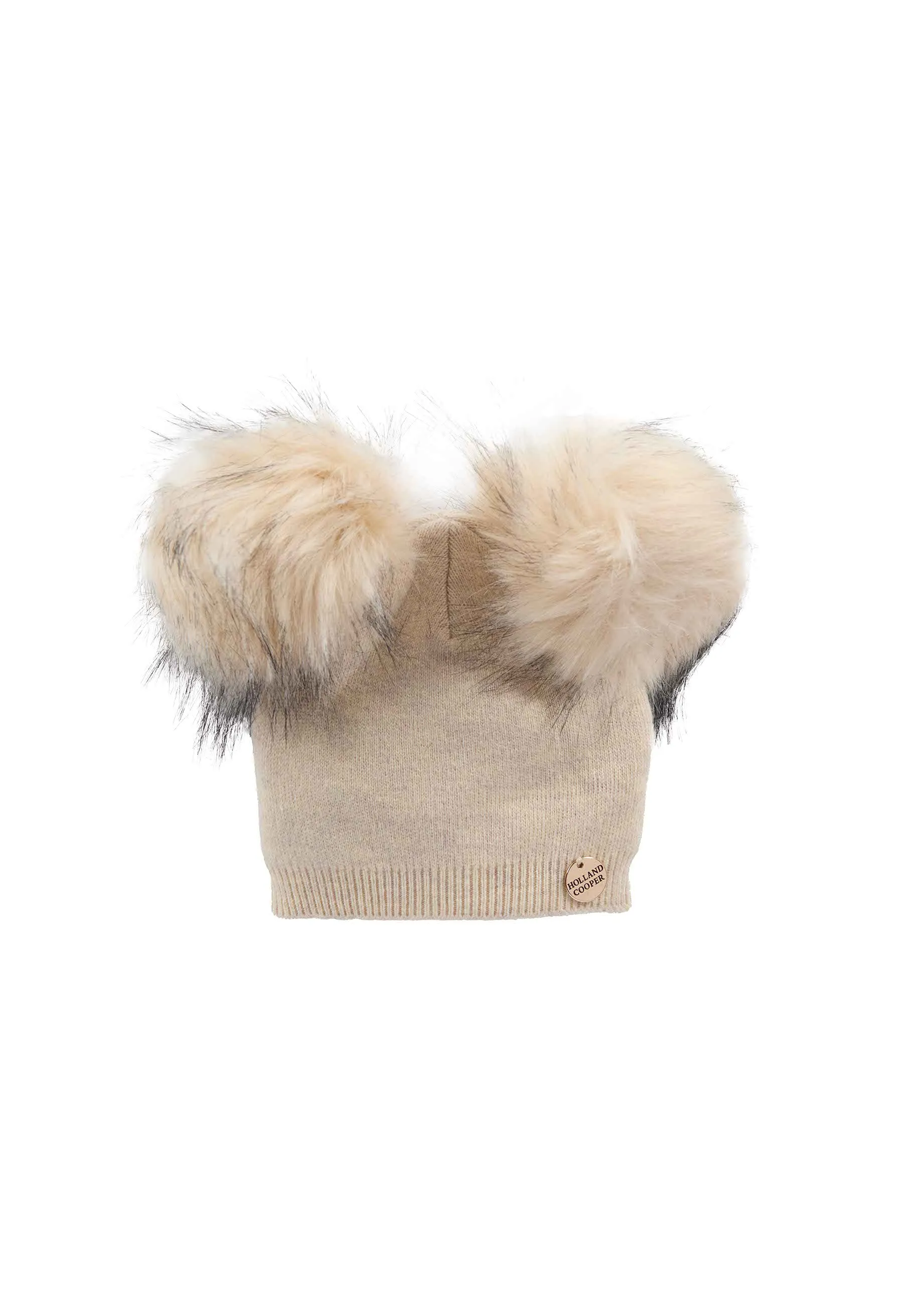 Little Double Bobble Hat (Beige)