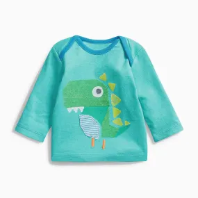 Long-sleeve Cotton Dinosaur  O-neck  Shirt Printing