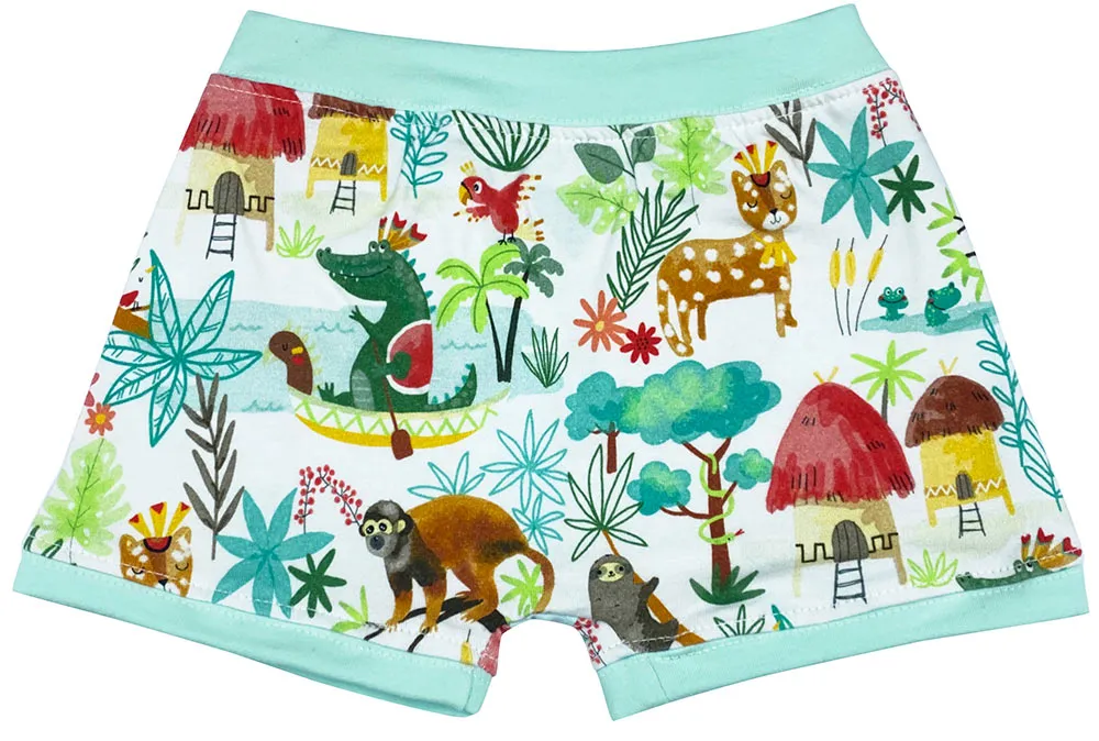 Martha Loves Jungle Boogie Aqua Boxers